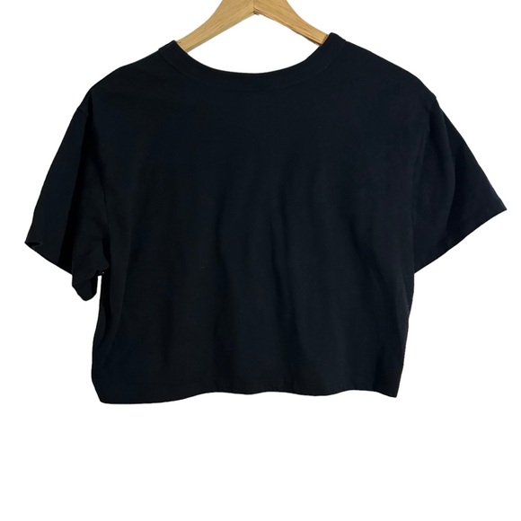 Wild Fable Black Boxy Cropped Embellished Crystal Front Top, Size Medium - Picture 3 of 9